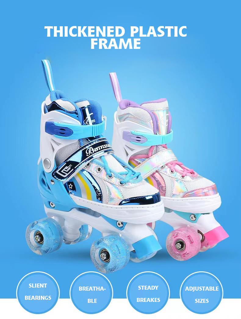 EACH Ready to Ship Flashing Roller Skating Shoe Soy Luna 4 Wheels Quad Adjustable  Roller Skates to Buy for Kids