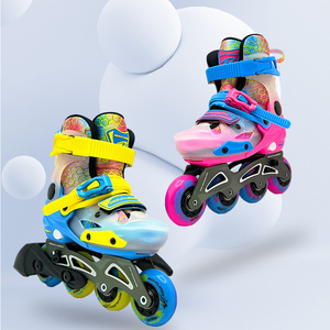 EACH Wholesale Kids' Adjustable PU Roller Skates Customizable Professional Level Outdoor Inline Skates with Aluminum Chassis