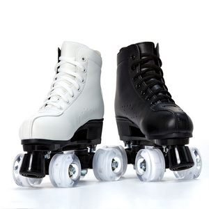 EACH Customization 4-Wheel Quad Roller Skates with Affordable Price Luncur Roda Flashing PU Material Rental Skate Roller Patines