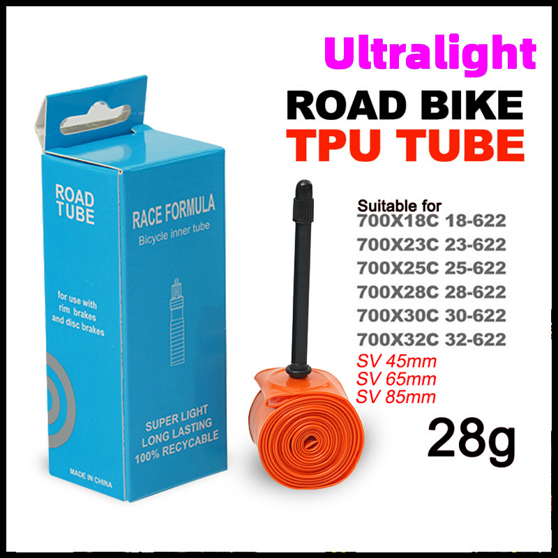 Ultralight Bike Inner Tube 700c 18 25 28 32 Road Bicycle TPU Material Tire 45 mm 65mm 85mm Length French Valve Super Light