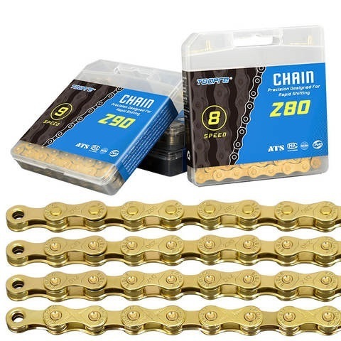 Mountain Bike Golden Chain Road Bike 6/7/8 Speed 9 10 11s Variable Speed Chain Full Plating Anti-Rust Bicycle Chain