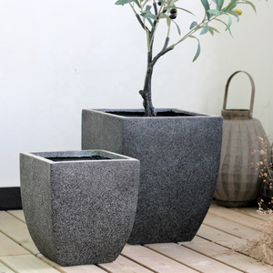 Classic design floor planter big size outdoor cement flower pot for home decor garden decoration