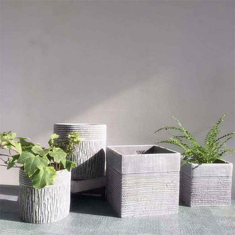 Factory direct selling indoor outdoor decor flower pots wholesale succulent planters square cactus pots cement plant pot