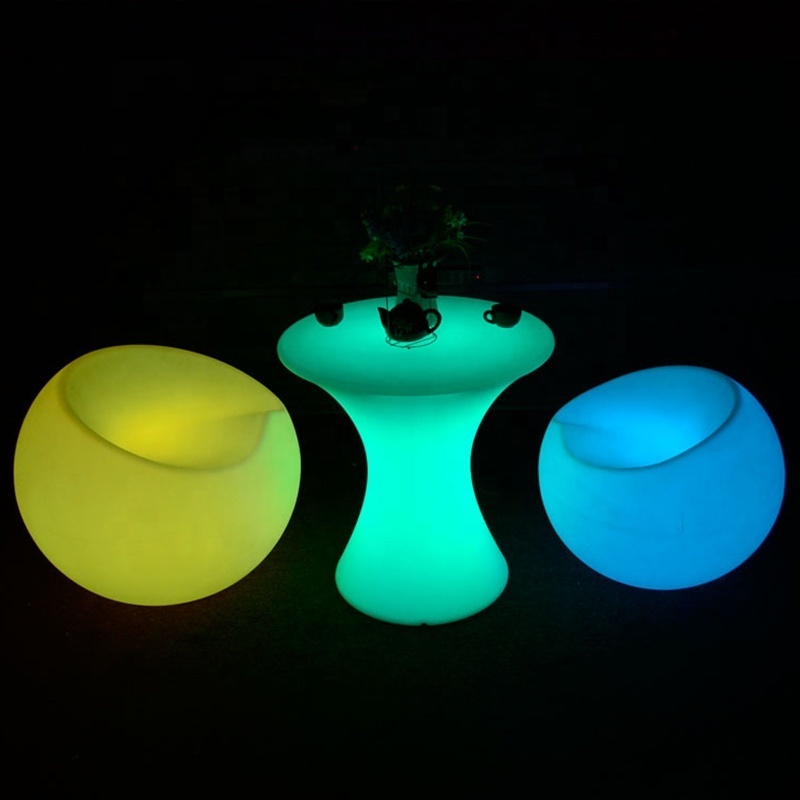 Rechargeable Light Up Outdoor Bar Night Club Plastic Led Apple Chair