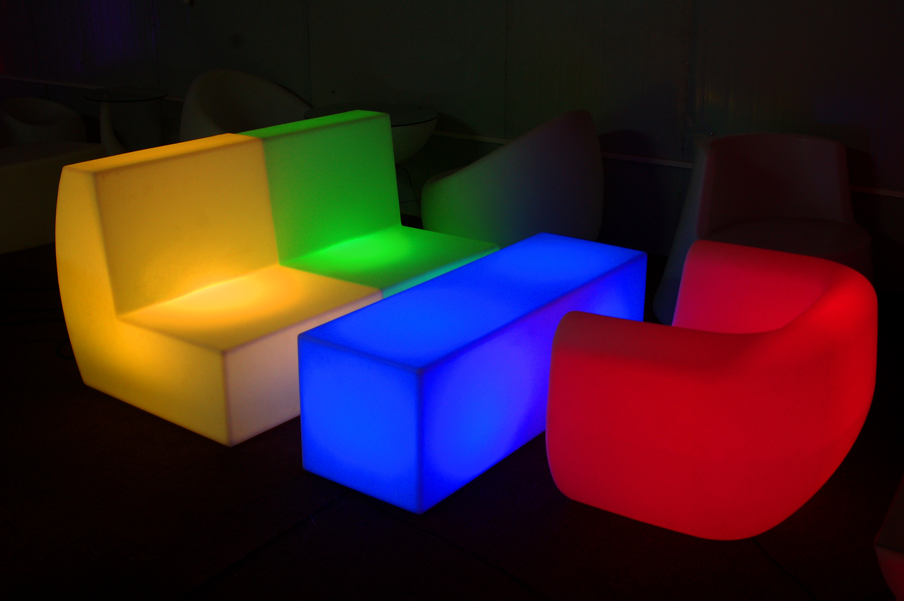 Led bar furniture Long Stool Cube Chair Garden Chair With RGB Light