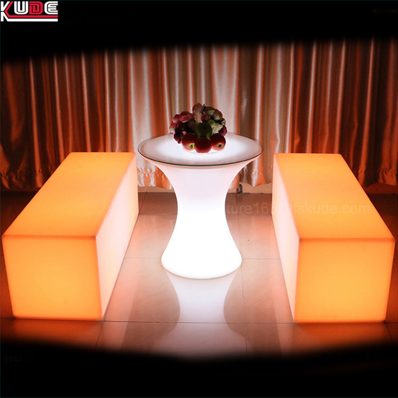 Led Bench Long Stool Cube Chair Garden Chair With LED Light