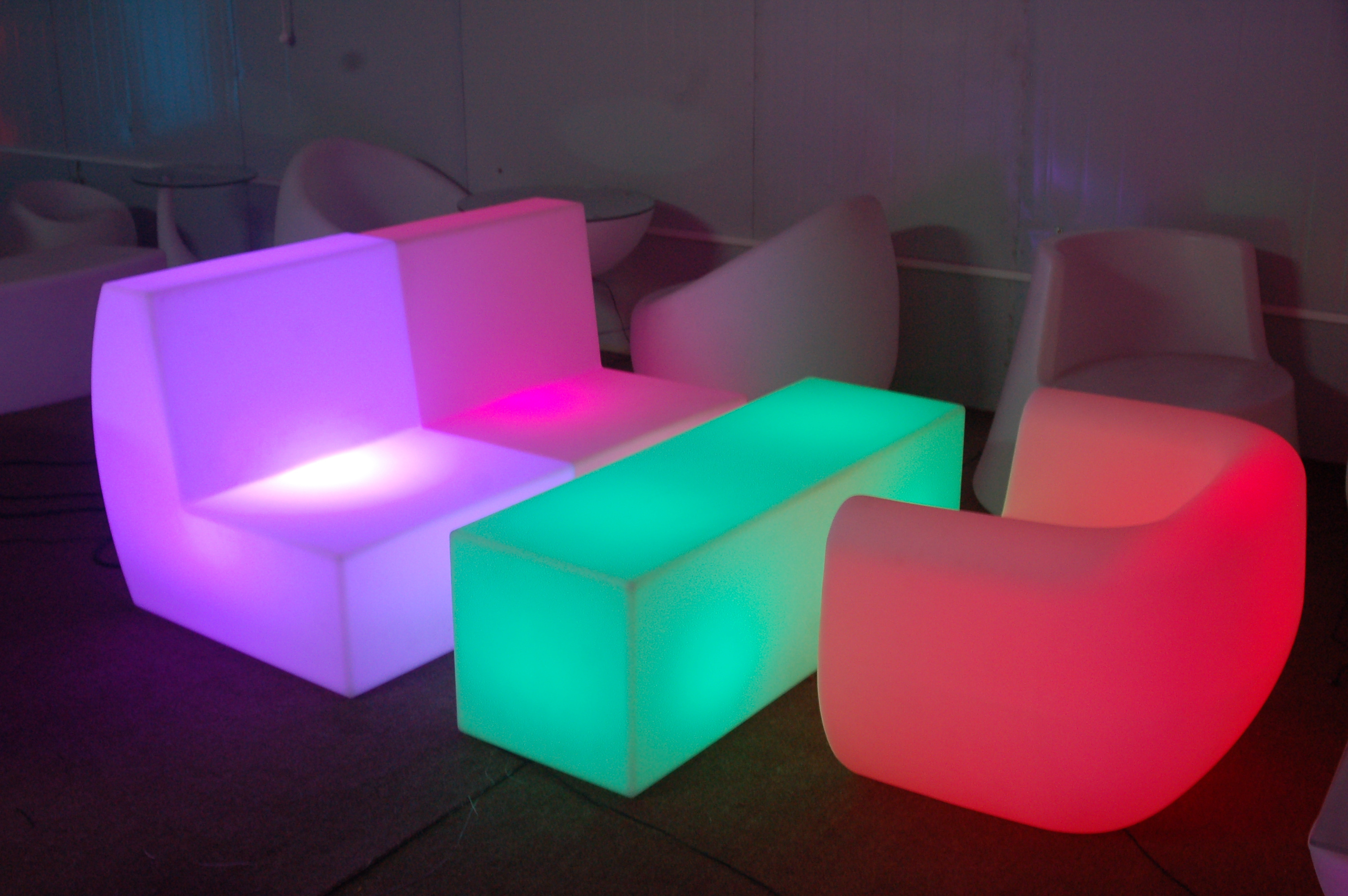 Led furniture With colorful Light Led Bench Long Stool Cube Chair Garden Chair Remote control