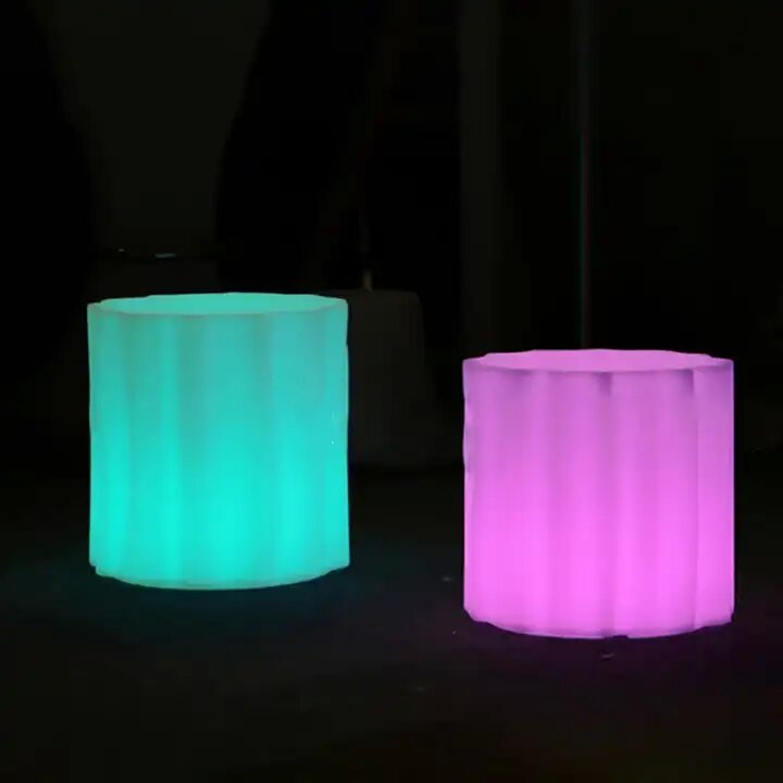 Eco-friendly PE Plastic LED Chair RGB Glowing LED Bar Stool Outdoor Furniture chair led floor lamp