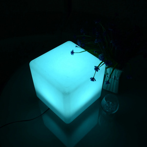 hot sale portable chair illuminated bar furniture plastic cube chair with led lighting