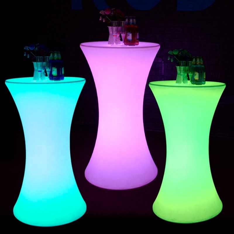 Glowing LED Bar Furniture Light up Cocktail Table and Chairs Illuminated Waterproof LED Bar Table led furniture