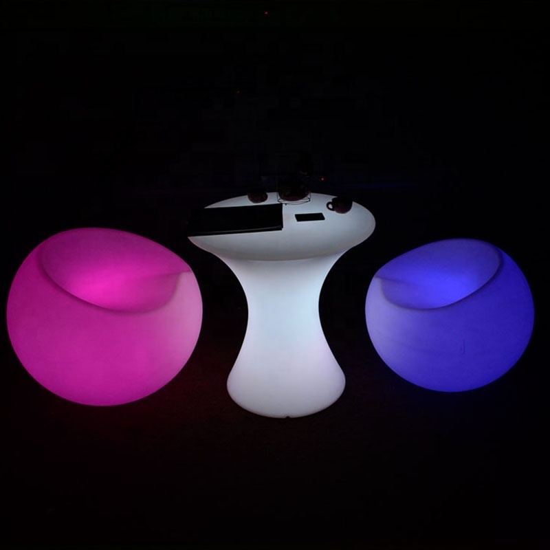 Rechargeable Light Up Outdoor Bar Night Club Plastic Led Apple Chair