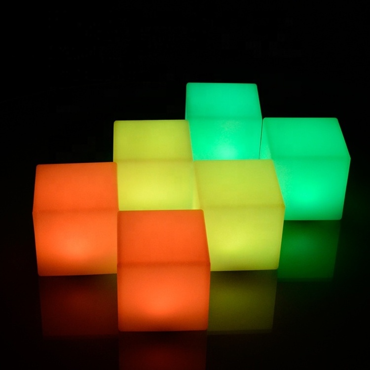 15cm rechargeable battery 16 color changling mini led cube, glowing table cube lamp