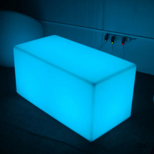 Led furniture With colorful Light Led Bench Long Stool Cube Chair Garden Chair Remote control