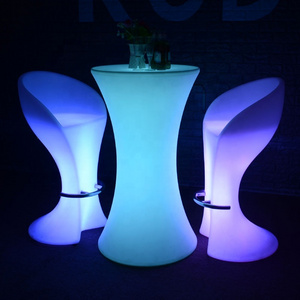 Glowing LED Bar Furniture Light up Cocktail Table and Chairs Illuminated Waterproof LED Bar Table led furniture