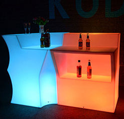 Customized PE Plastic Furniture LED Portable Bar Furniture Sets luminous LED bar counter for Nightclub