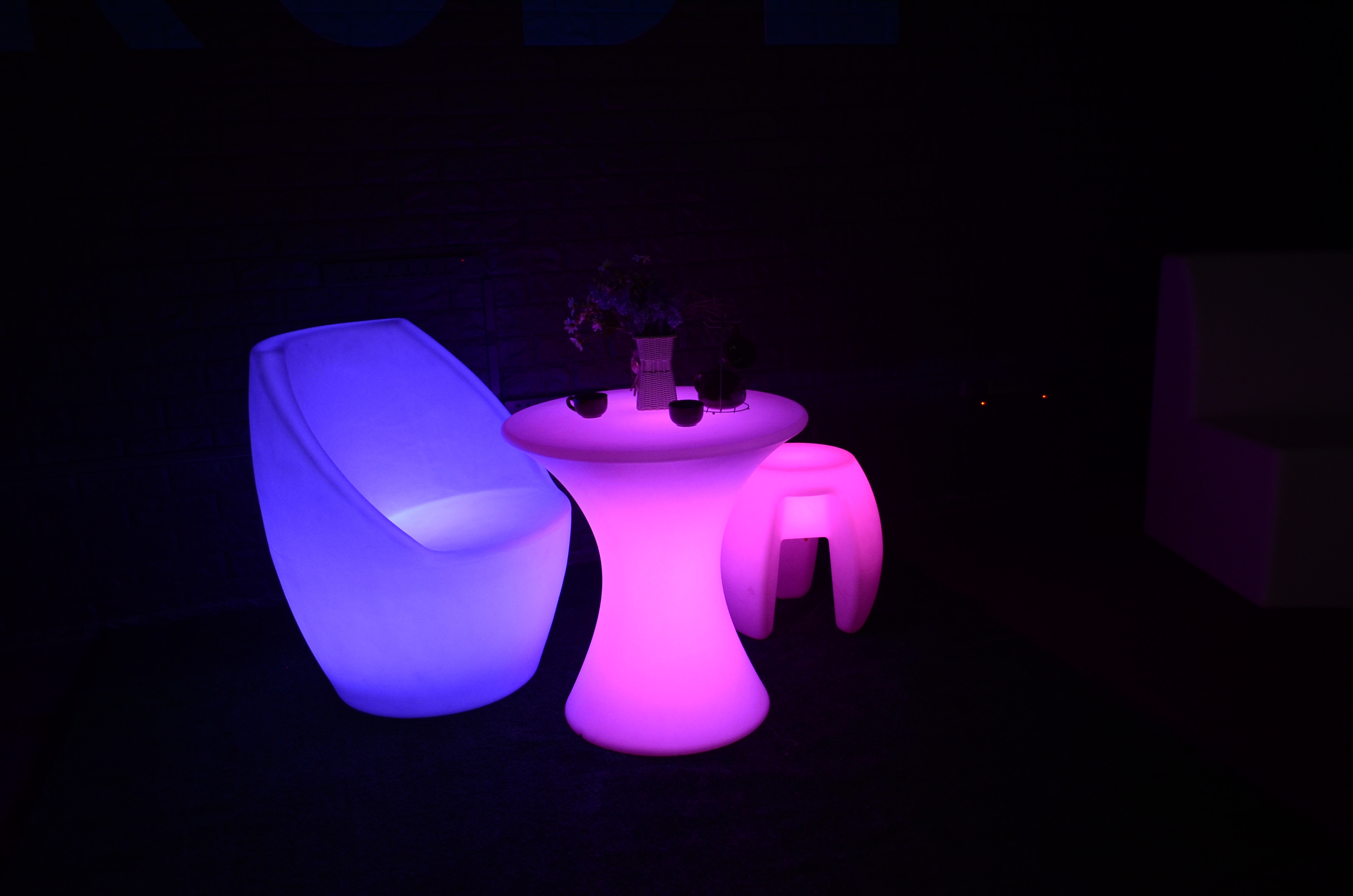 Led furniture With colorful Light Led Bench Long Stool Cube Chair Garden Chair Remote control