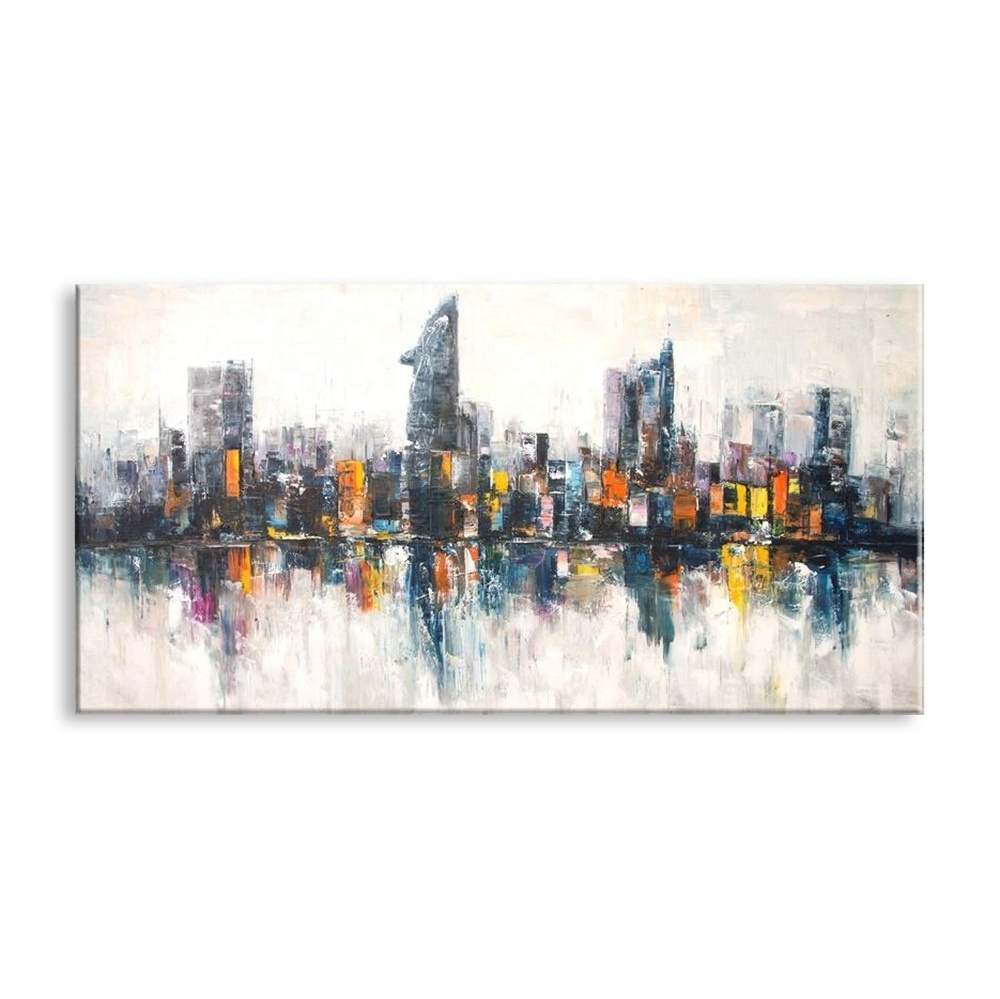 Sunset Cloud New York City Manhattan Building Posters Wall Art Pictures Painting Wall Art for Living Room Home Decor