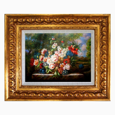 Classical Frame Handmade Realistic Flower Oil Painting on Canvas