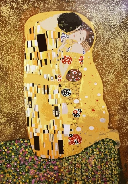 Dafen High Quantity Custom Gustav Klimt The Kiss Famous Reproduction Handmade Famous Paintings