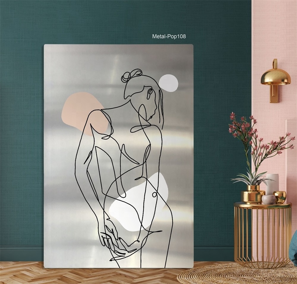 Abstract Sexy Woman Body Line Printed on Aluminum Decoration Picture Wall Art Print Painting Home Decor