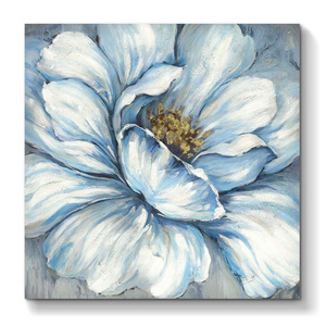 Abstract Flower Canvas Painting Artwork Floral Blooms Picture Hand Painted Wall Art on Canvas for Office