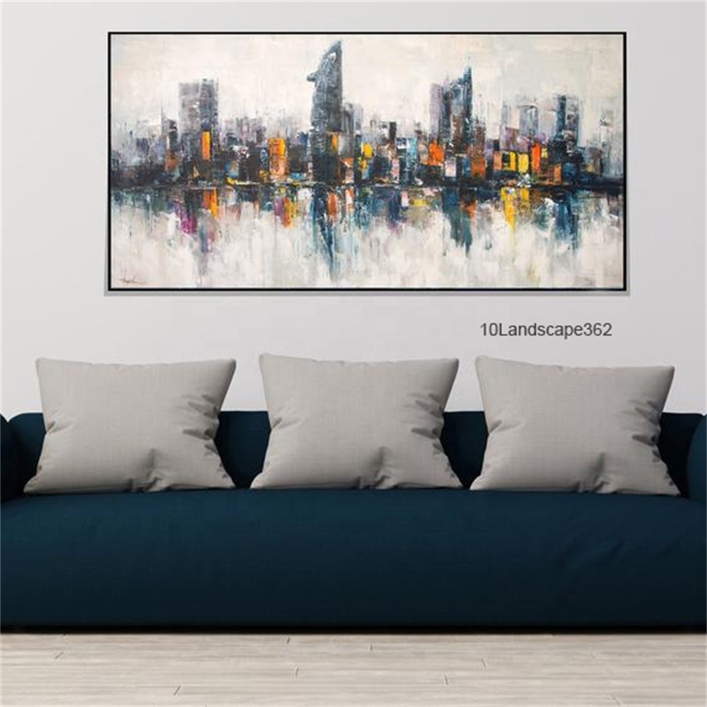 Sunset Cloud New York City Manhattan Building Posters Wall Art Pictures Painting Wall Art for Living Room Home Decor