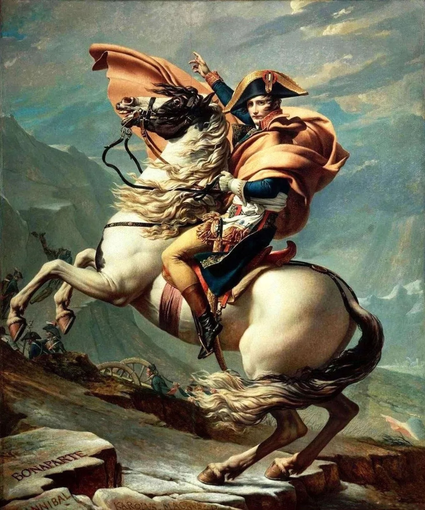 Dafen World Famous Hand Oil Painting Napoleon Bonaparte Crossing The Alps Home Decoration Wall Art