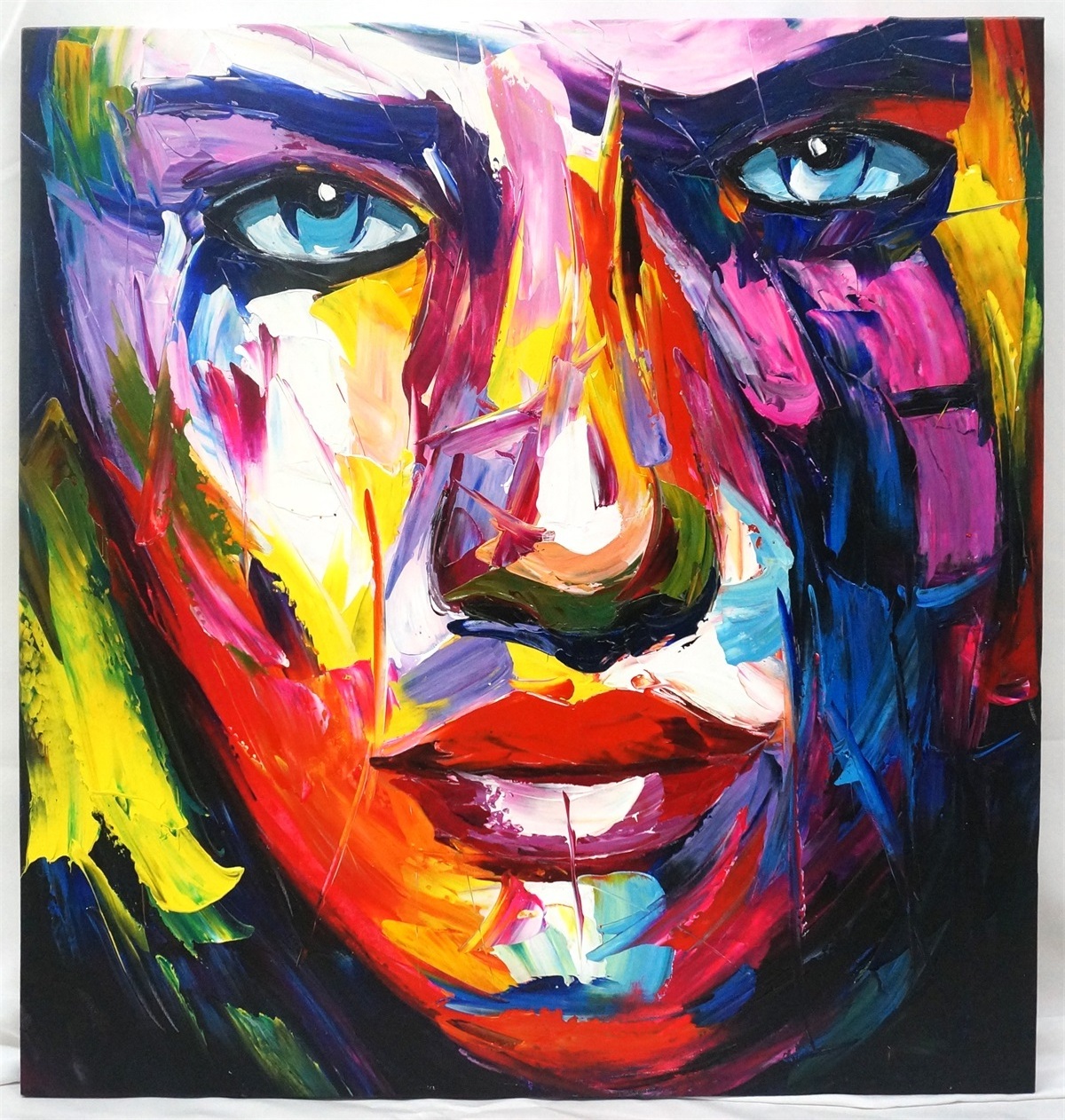 Palette Knife Portrait Face Oil Painting Colorful Hand Painted POP Art Painting