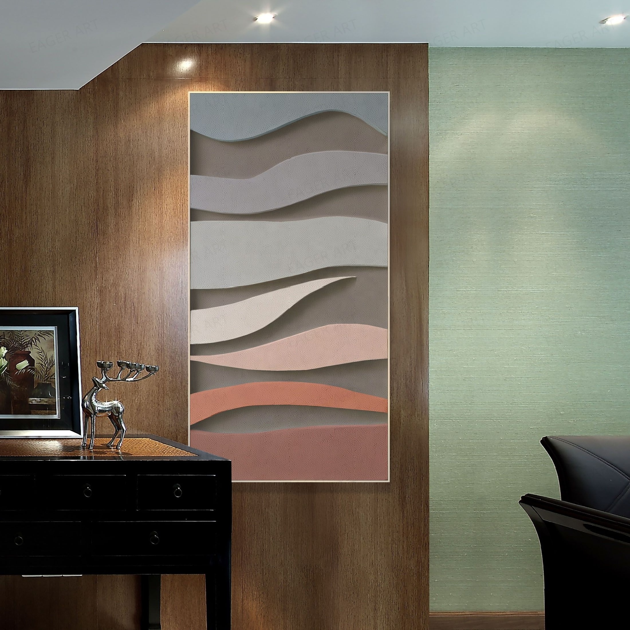 Custom Modern Abstract Artwork Wood Wall Art 3d Relief Painting Handmade Wall Painting For Hotel Living Room Decoration