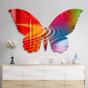 Acrylic Irregular Carved Wall Art Butterfly Unique Shape Prints Home Decor Paintings Traces of colored Water Resin Painting