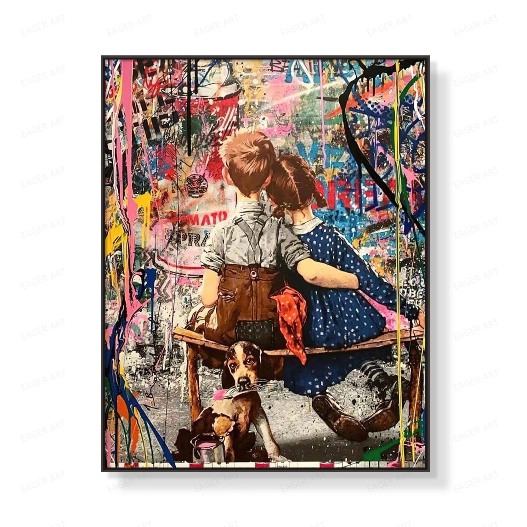 Graffiti Street Pop Art Printing Wall Art Modern Banksy artworks Painting Picture HD Canvas Wall Poster Inspirational Wall Decor