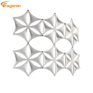 Polyester Fiber Sound Absorption PET Felt Hexagon White Flower 3D Sound Diffusive Acoustic Panels