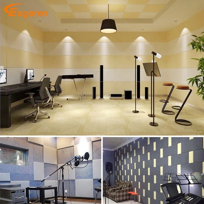 9mm standard PET acoustic felt 100% polyester  fiber acoustic panels for recording studio room