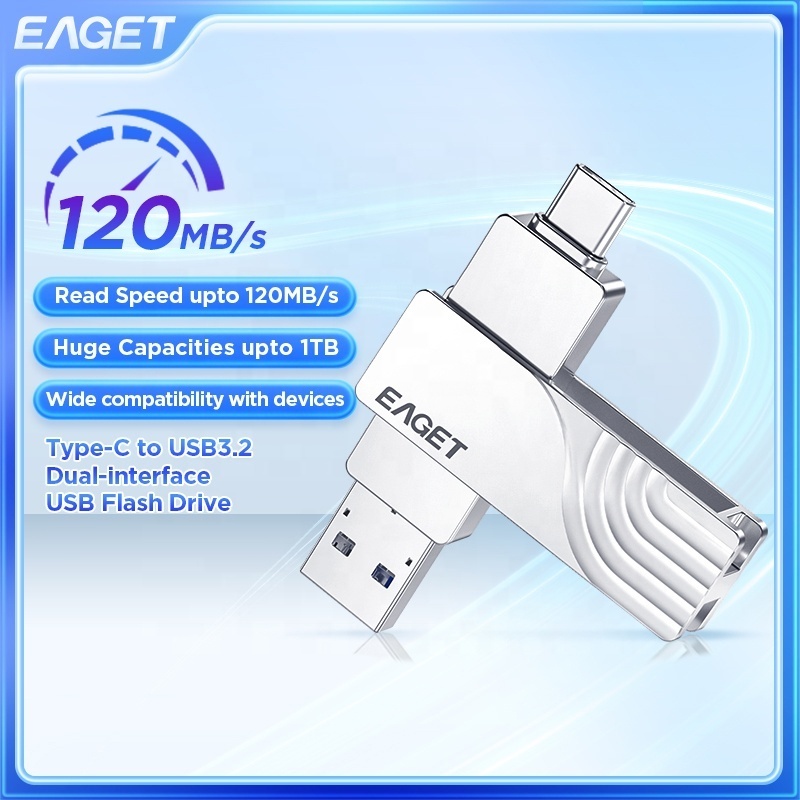 EAGET Bulk USB3.0 Custom Size 2 in 1 32GB 128GB 64MB 1tb 2 tb Flash drive Card Pen Thumb Drive Flash disk memoria USB pendrive