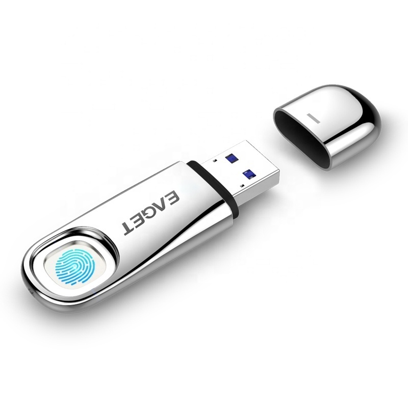 EAGET USB Flash Drive 32GB 64GB 128GB Pen Drive Fingerprint Encryption Pendrive USB Flash Disk  Memory Stick Storage For Laptop