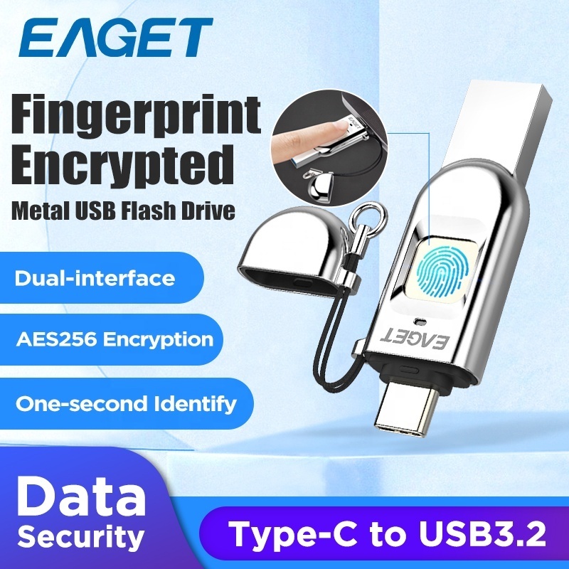 EAGET FU68 Custom Logo OTG Fingerprint USB Stick Flash Drive 64gb USB 3.0 Pendrive 128GB Memory Stick Flash Disk Memoria USB