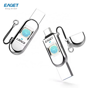 EAGET FU68 Custom Logo OTG Fingerprint USB Stick Flash Drive 64gb USB 3.0 Pendrive 128GB Memory Stick Flash Disk Memoria USB