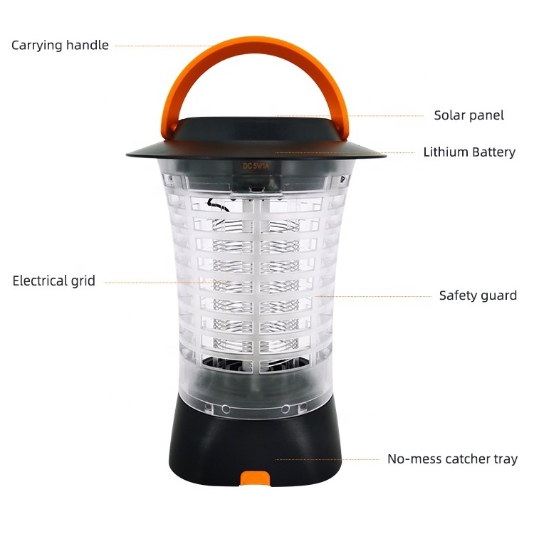 Portable Outdoor Uv Light Pest Control 8w Insect Trap Led Mosquito Killer Lamp Solar Insect Killer