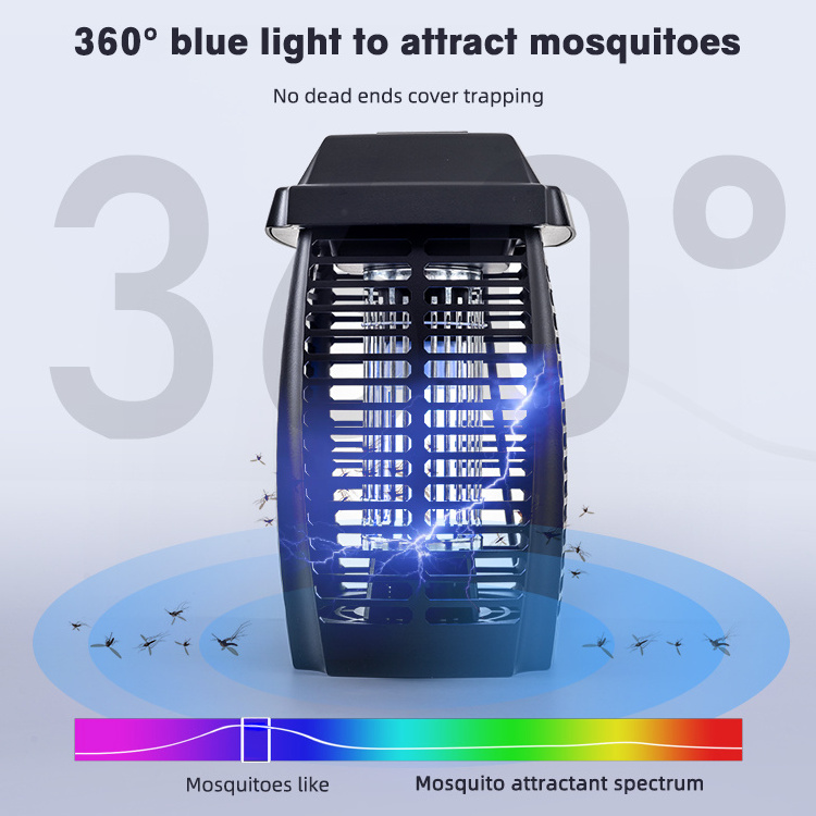 ECO GUARD Outdoor IPX4 Waterproof Garden Flying Zapper 15w Electric Mosquito Net Lamp