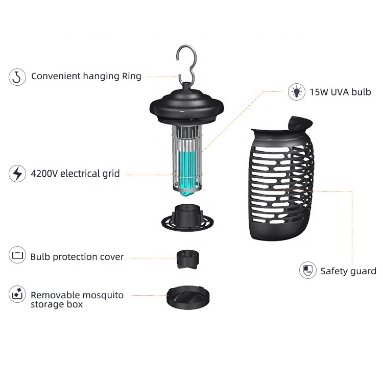 All New Design Bug Zapper Customizable Outdoor Mosquito Catcher Fly Trap Insect Zapper Electrical Mosquito Killer Lamp