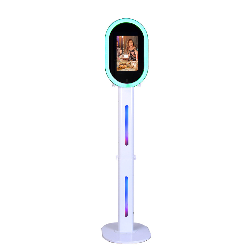 social party mini wholesale flight case  smart photobooth machine magic selfie oval mirror stand up photo booth kiosk for events