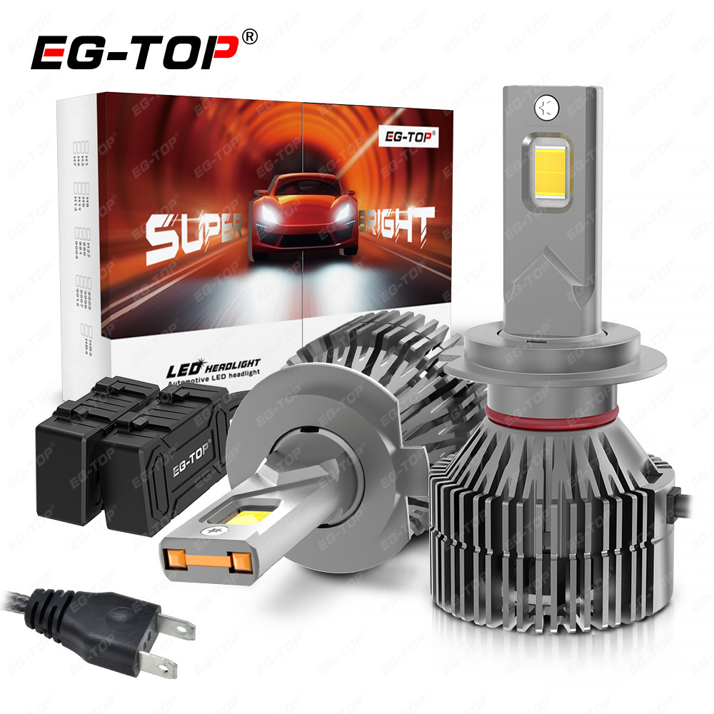 Eg-Top Double Cooled Cooper Tube Cooling Turbo Charged Fan 200W 6500K H11 H7 H4 15000 Lumen Led Headlights