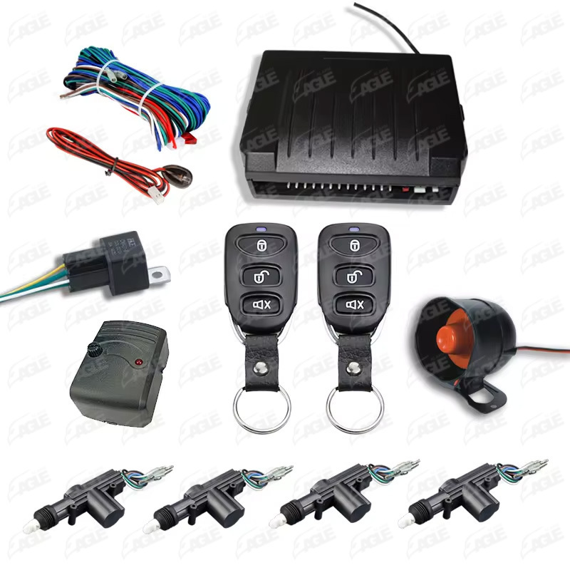 Indian market smart universal remote one way security 12V anti theft car alarm with central locking system