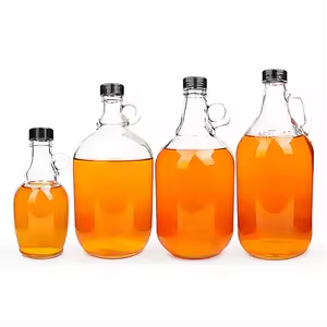 Transparent One Gallon 3.7l Glass Jug Kitchen Craft Wine Bottles With Airtight Screw Caps