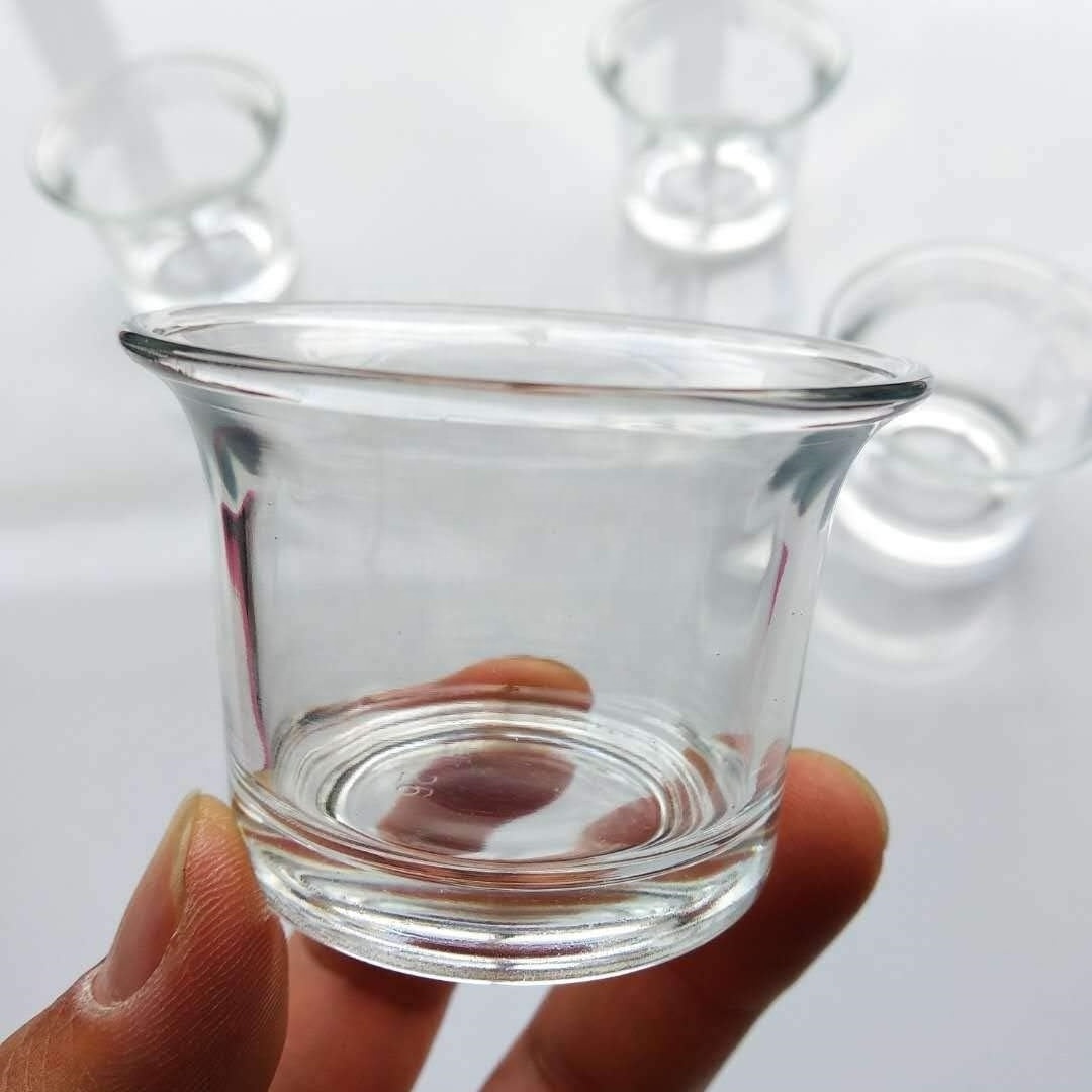 Set of 2 Clear Glass Votive/Tea-light Flare Top Candle Holders