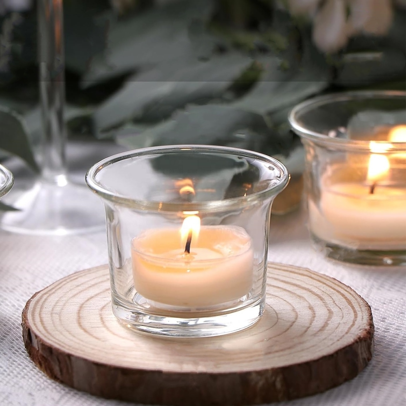 Clear Glass Tealight or Votive Candle Holder