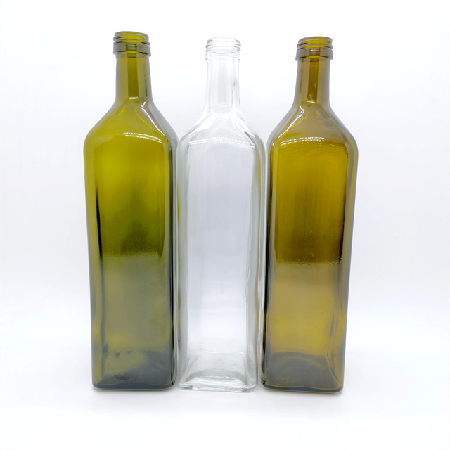 In stock 250ml,500ml,750ml,1000ml marasca olive oil glass bottle with aluminum cap olive oil bottles wholesale