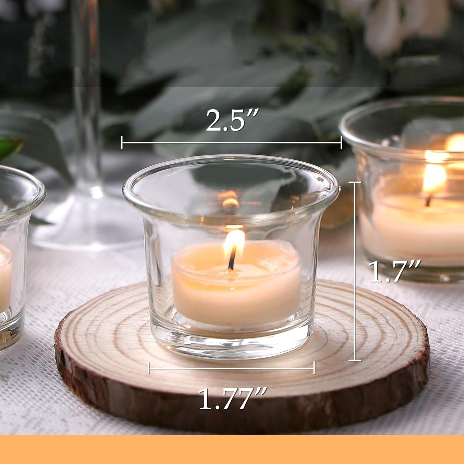 Decent Glass Crystal Clear Glass Tealight Candle Holder for Home Decor - (Clear, Set of 12)