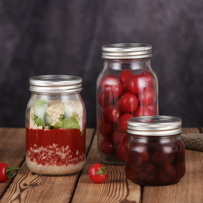 Mason Jars 16 oz with Lids and Bands Regular Mouth Canning Jars 500ml Clear Glass Jars for Canning, Food Storage