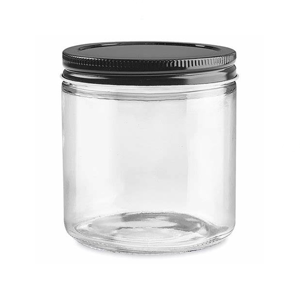 Wholesale 8 oz (236 ml) Amber clear glass candle jars with gold colored lids